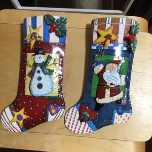 Metal Christmas stockings- set of 2